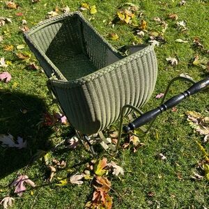 Green Wicker Steinfeld Brothers Doll Carriage